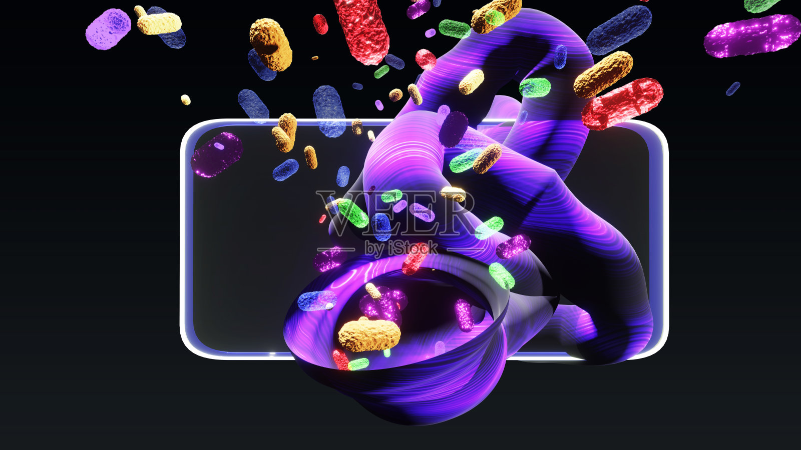 肠道菌群和人类肠道照片摄影图片