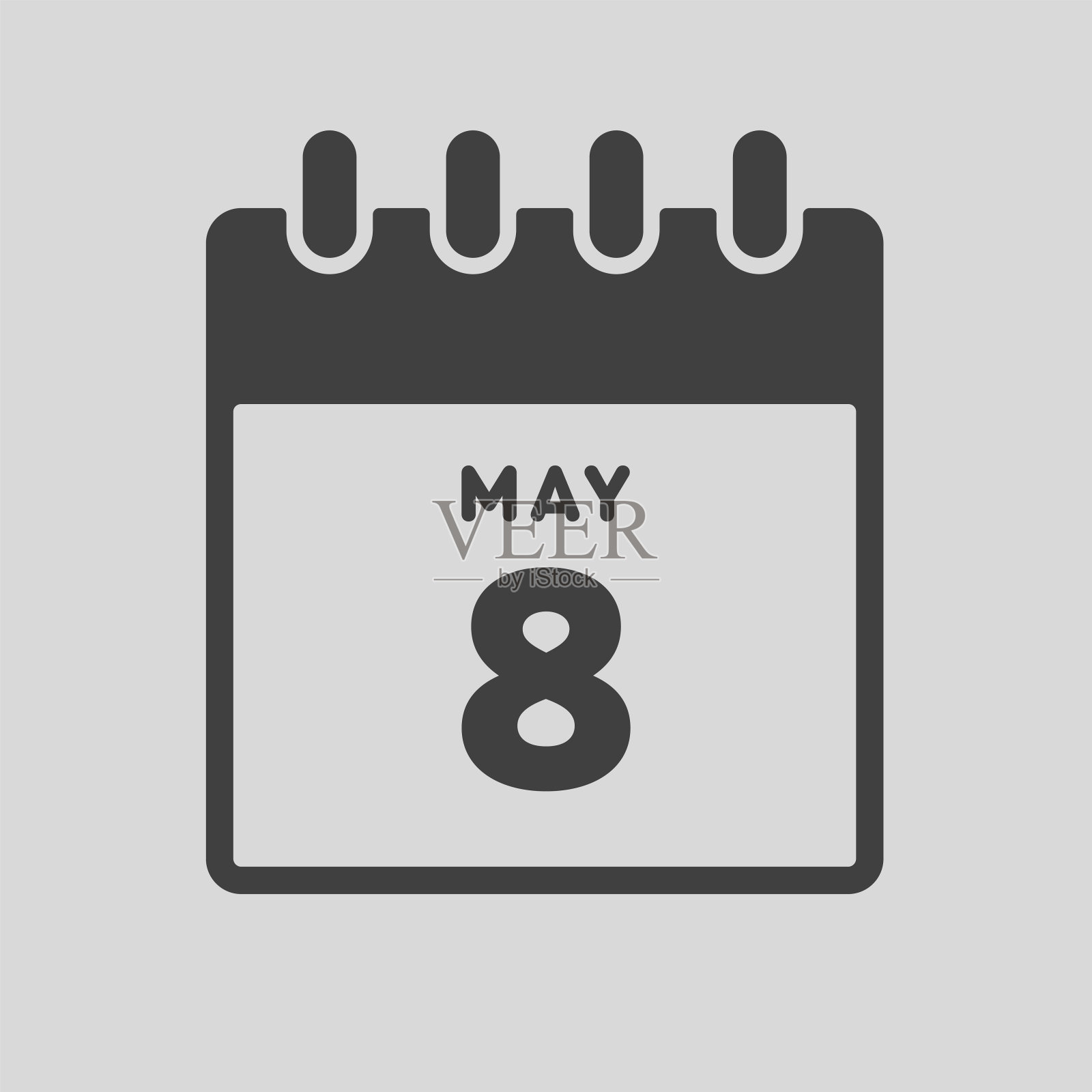 图标日日期5月8日,模板日历页插画图片素材