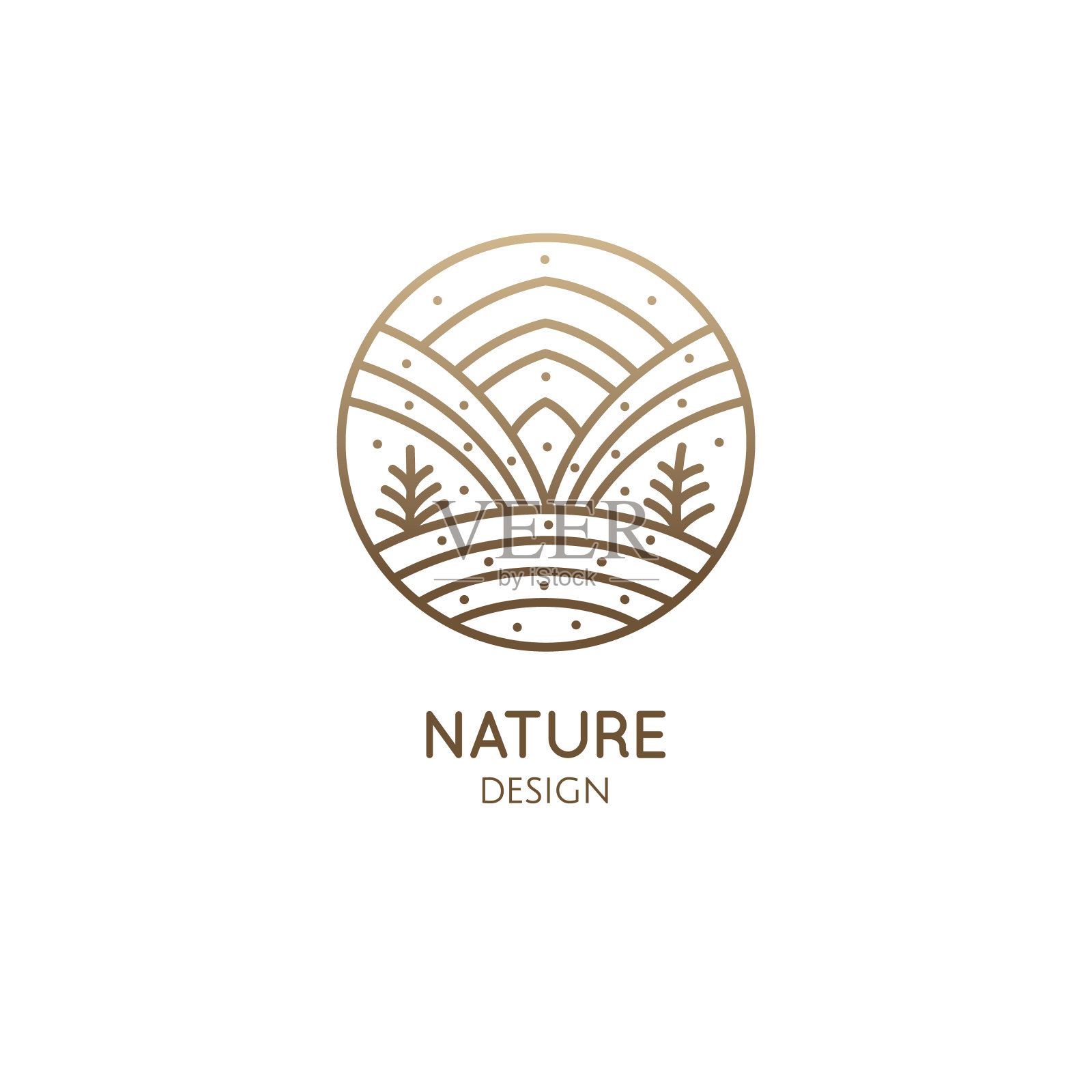 自然线性标志插画图片素材