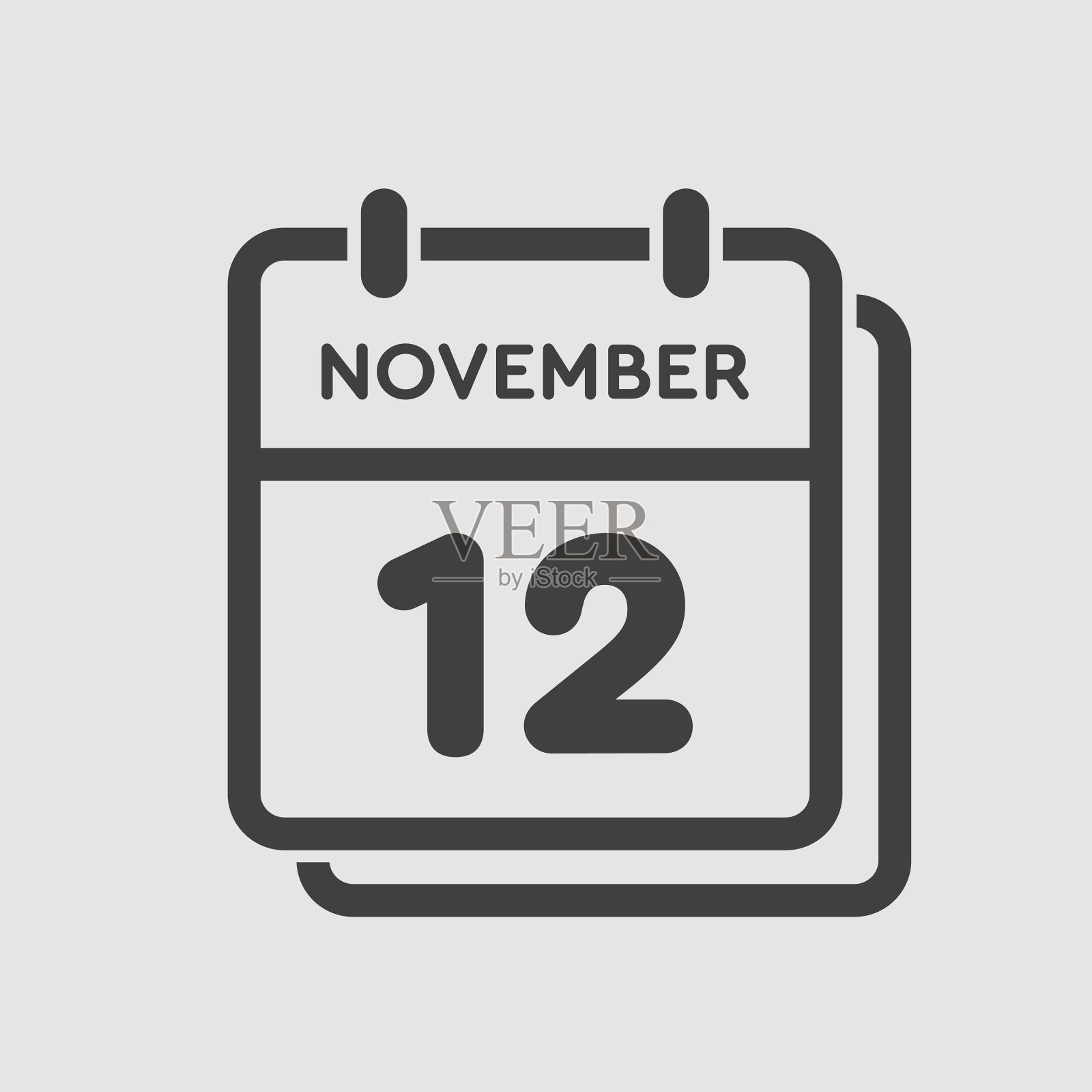 日历图标日12月12日模板图标日插画图片素材