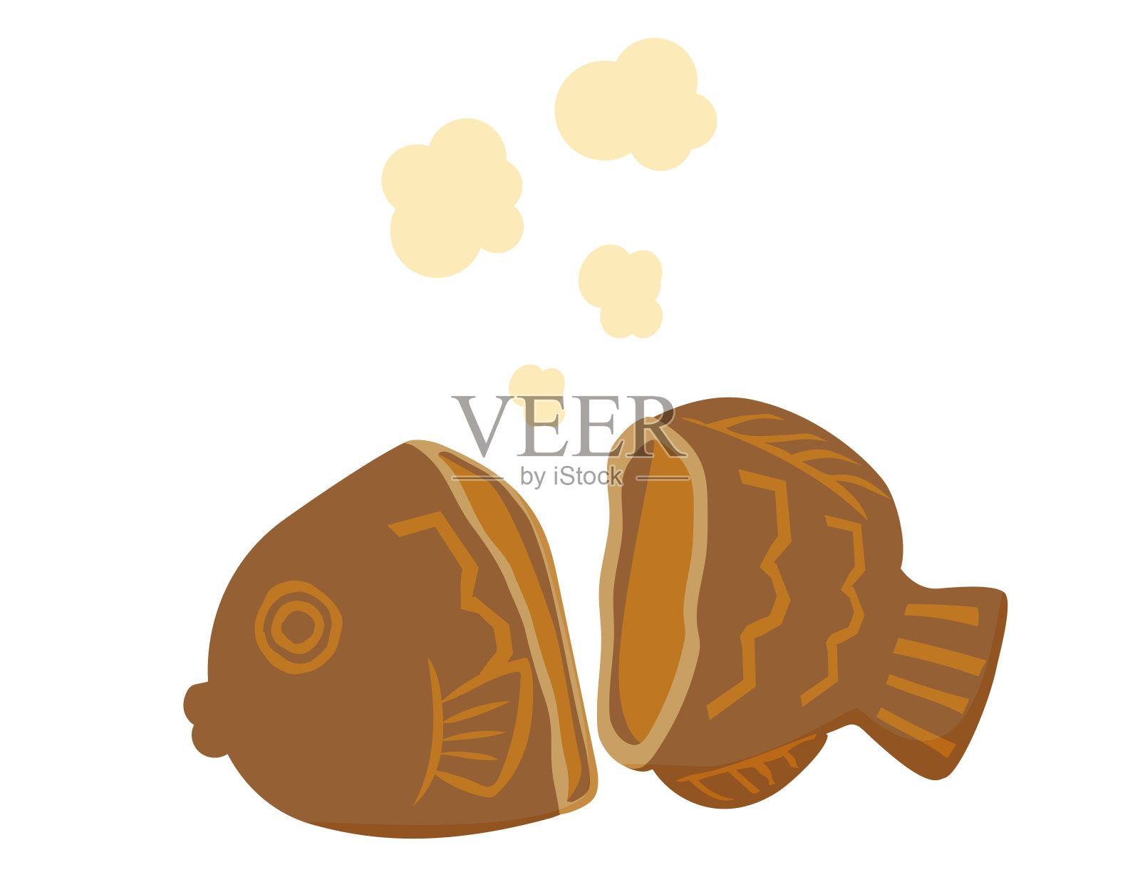 矢量图的Taiyaki。日本的糖果。设计元素图片