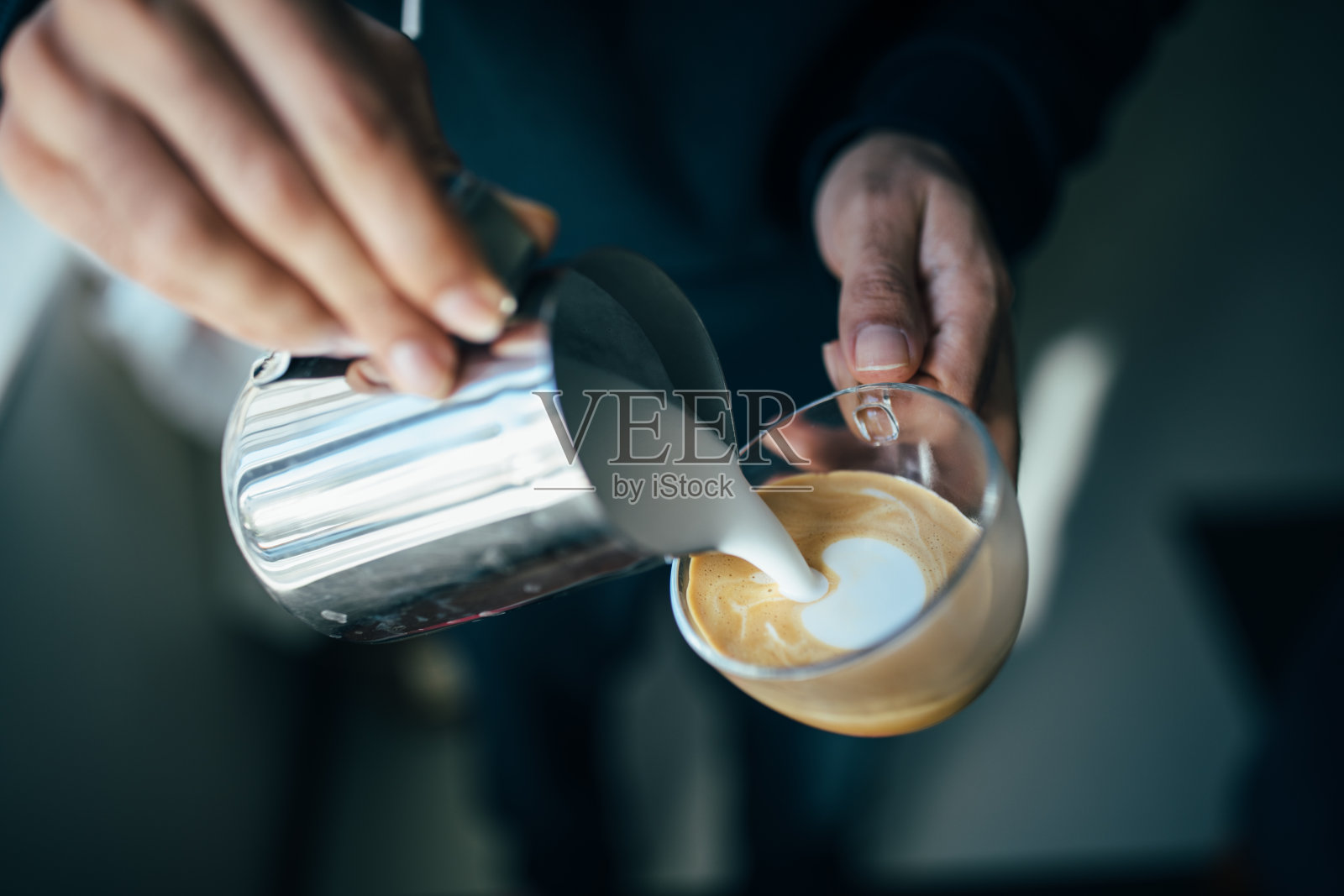 做拿铁艺术照片摄影图片