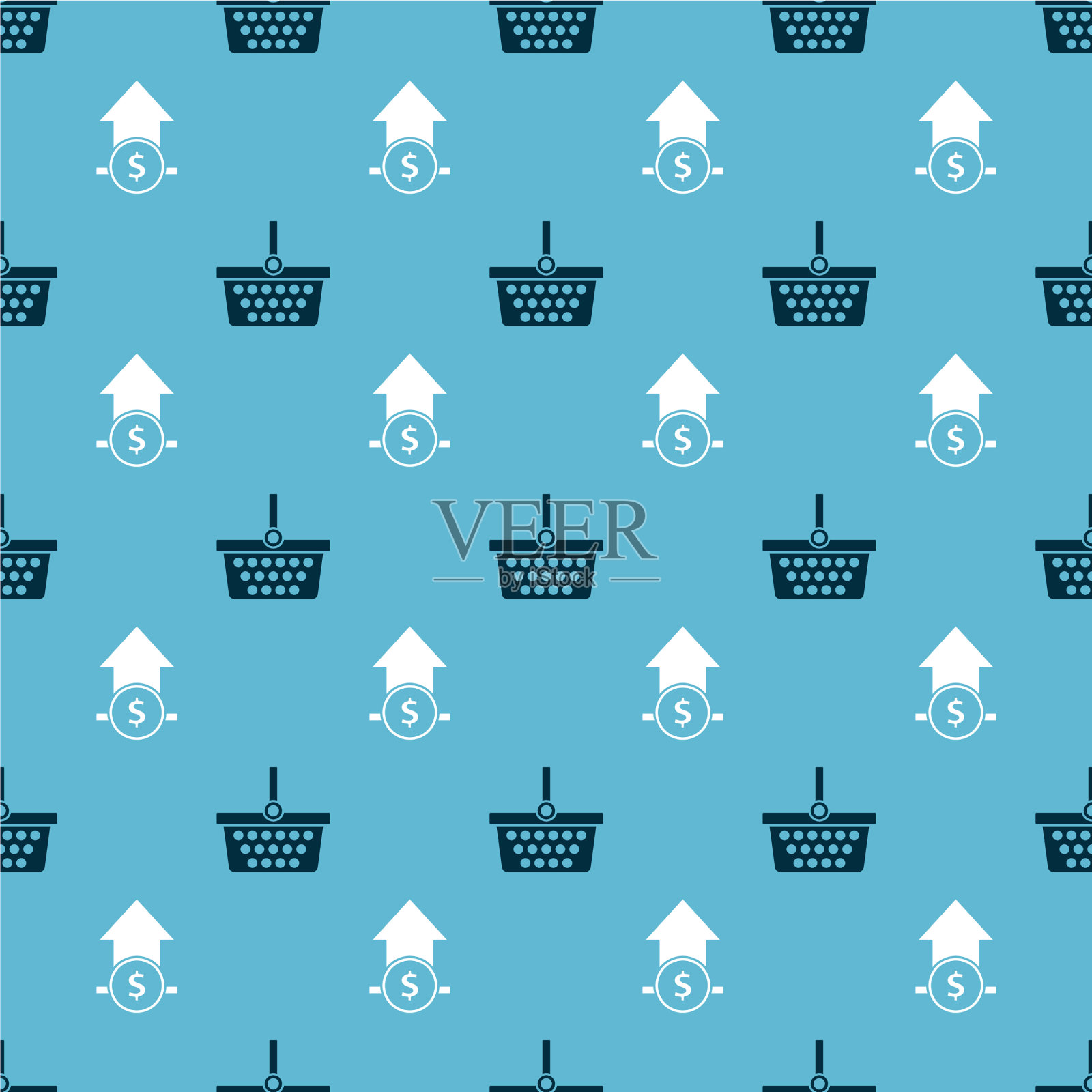 设置购物篮和金融成长币图标素材