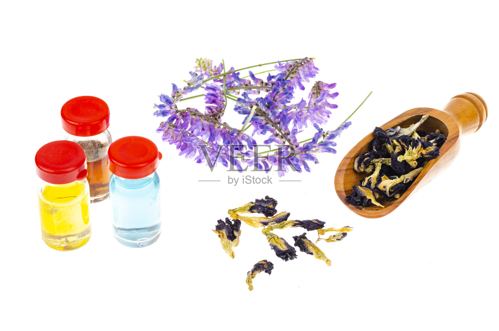 使用野生植物替代药物和水疗。照片摄影图片