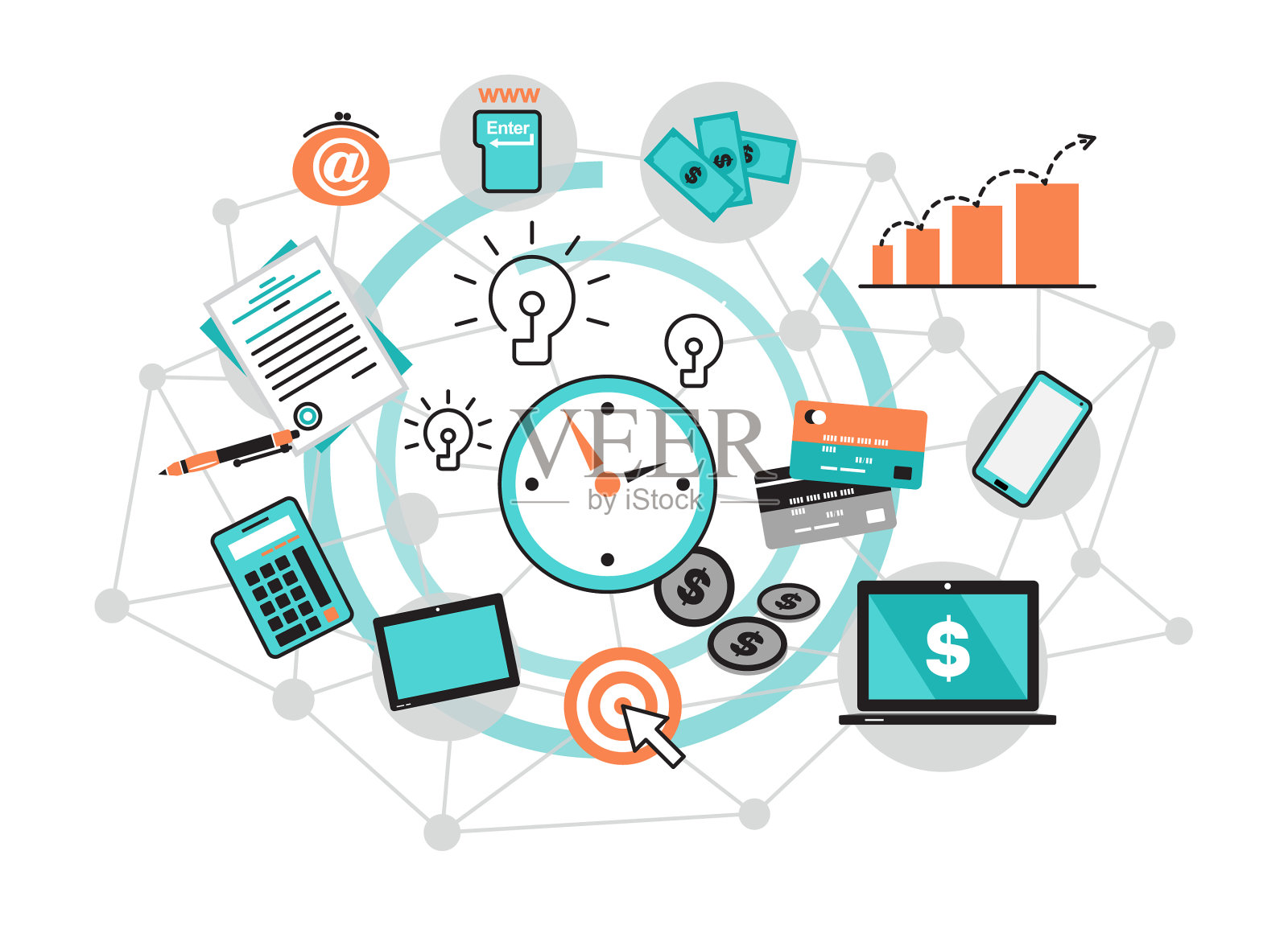 信息图表概念网上业务设计元素图片