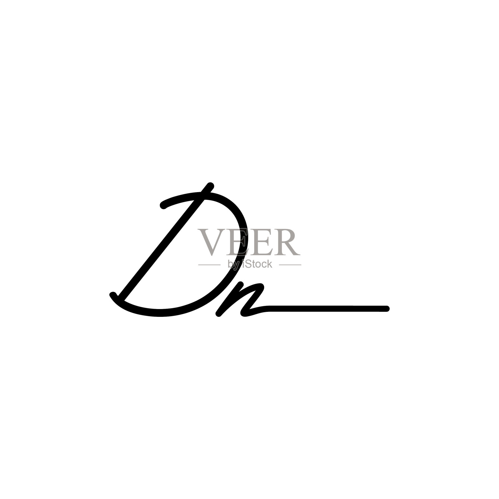 字母dn签名标志模板设计元素图片