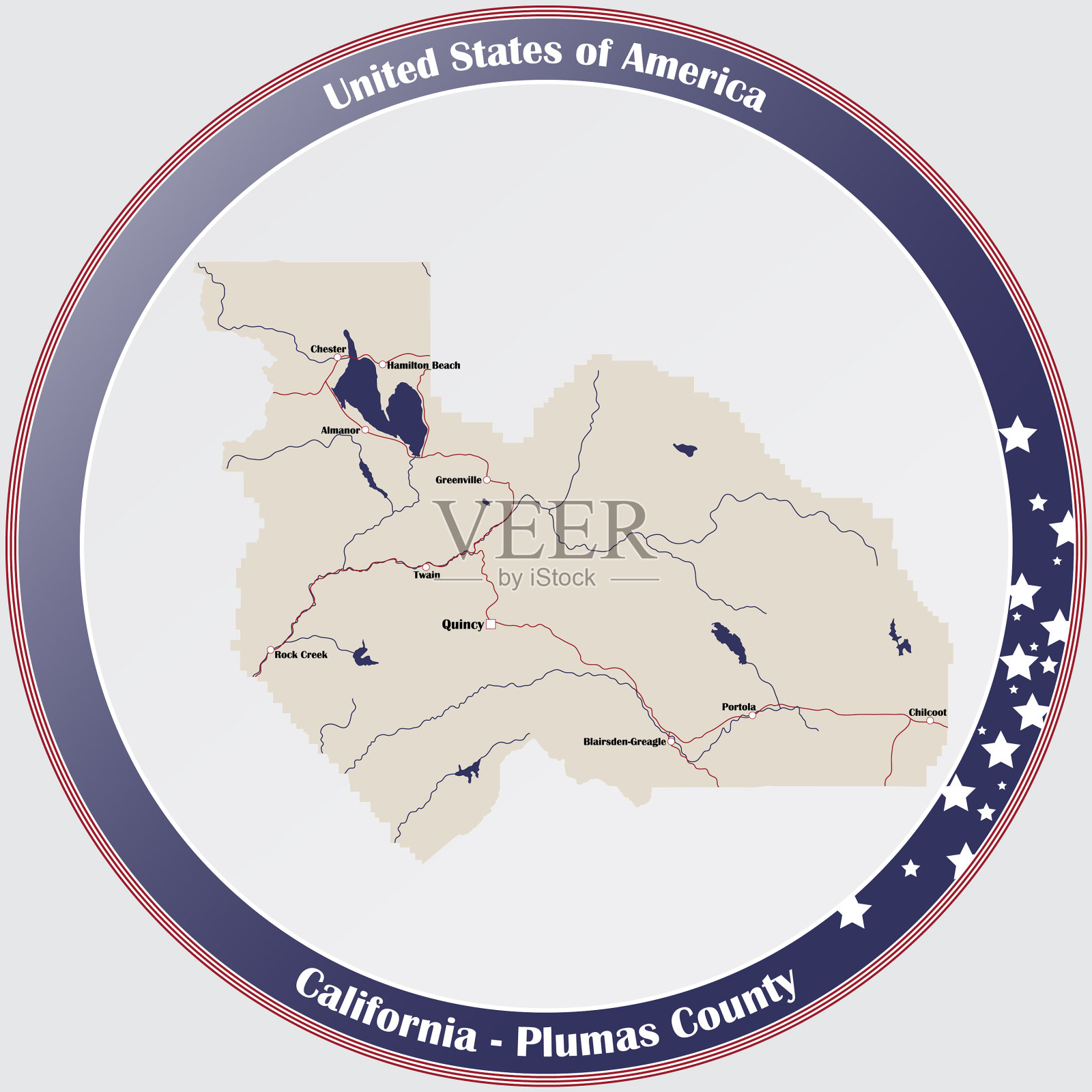 在加州的plumas县插画图片素材