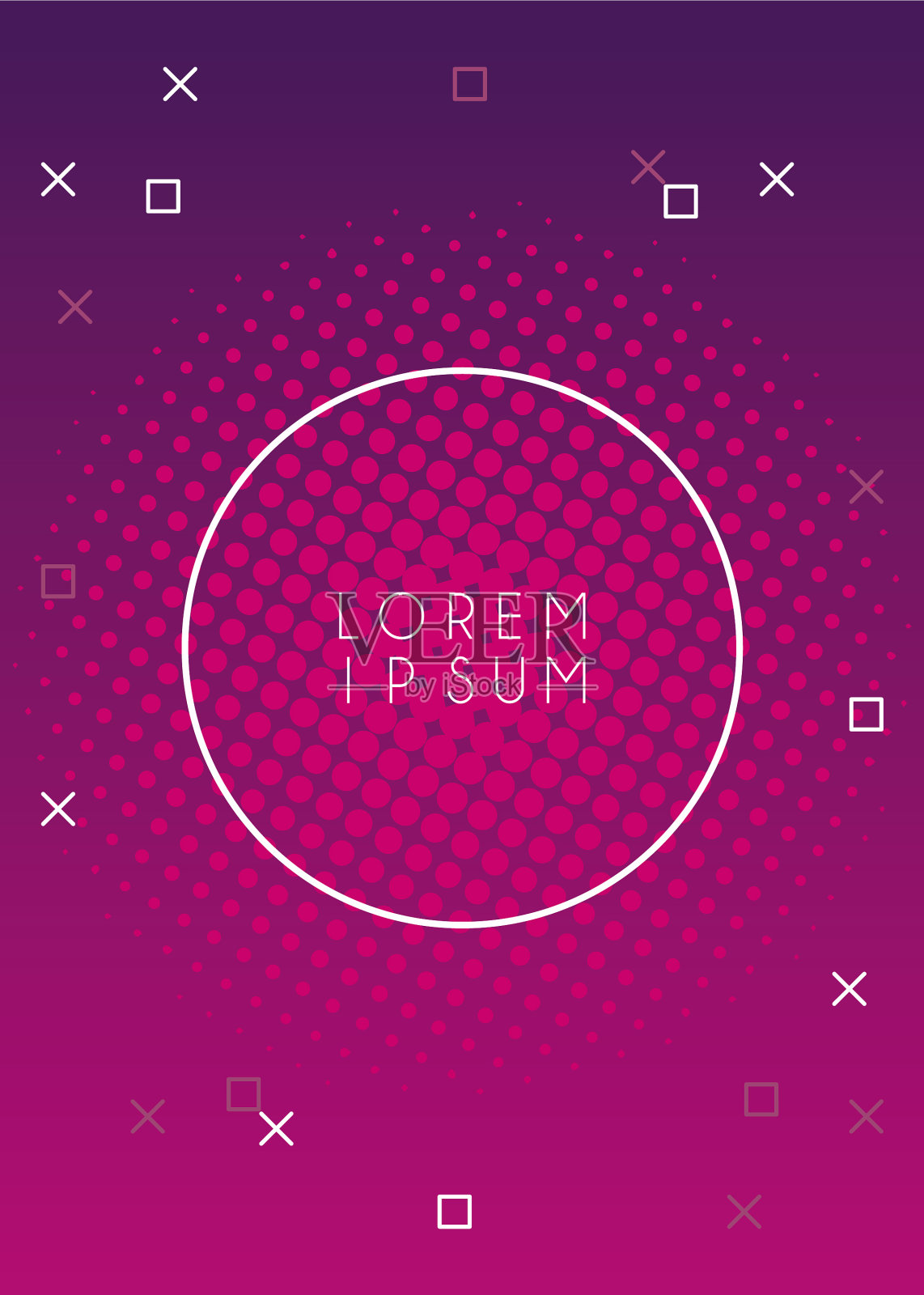 鲜艳的粉红色与圆形框架插画图片素材