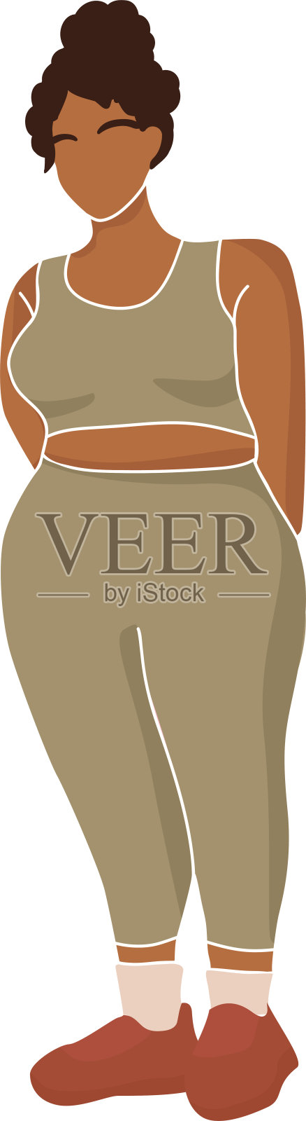 女孩在做,锻炼。女性健身、有氧运动。矢量插图。插画图片素材