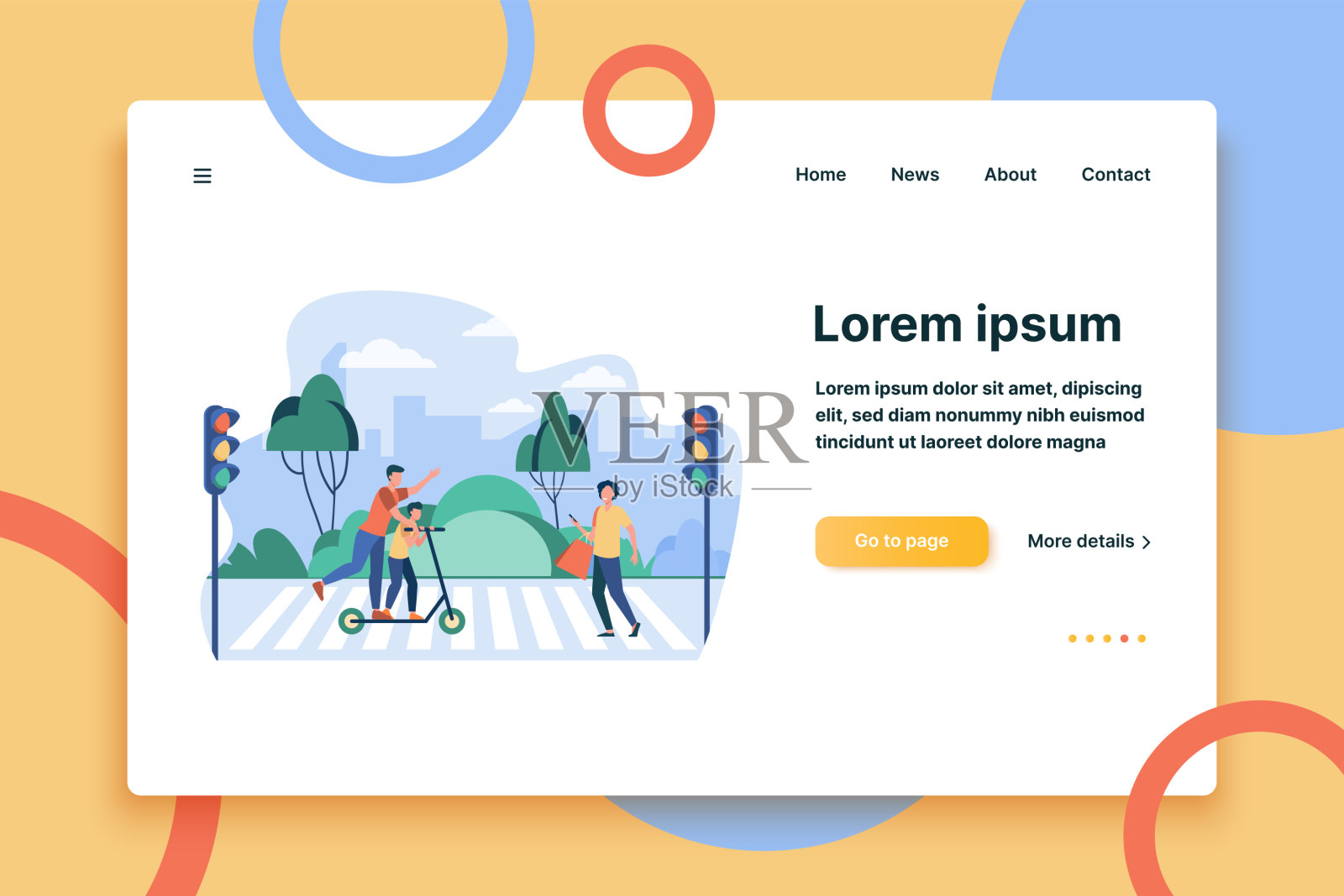 行人违反交通规则插画图片素材