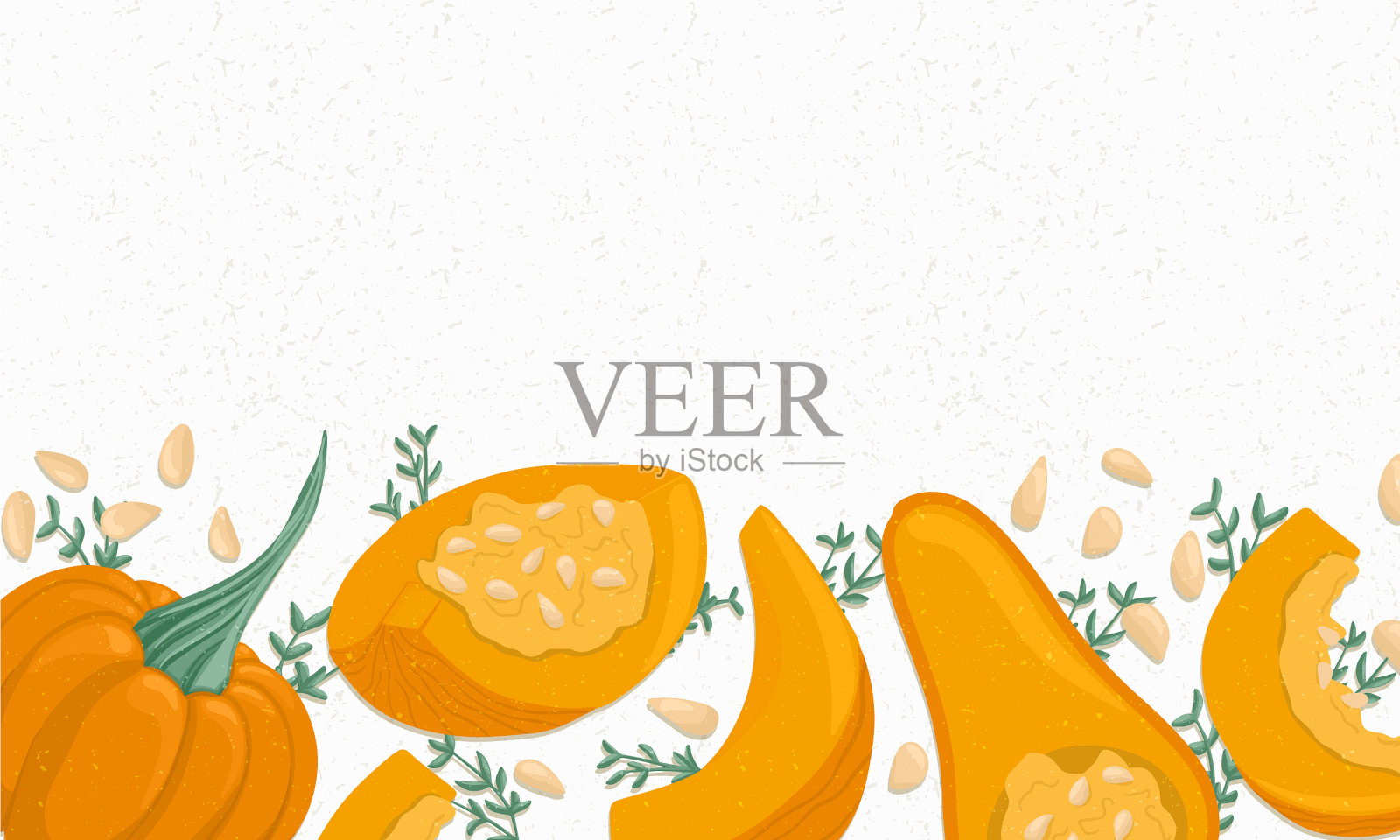 秋南瓜边卡通插画图片素材