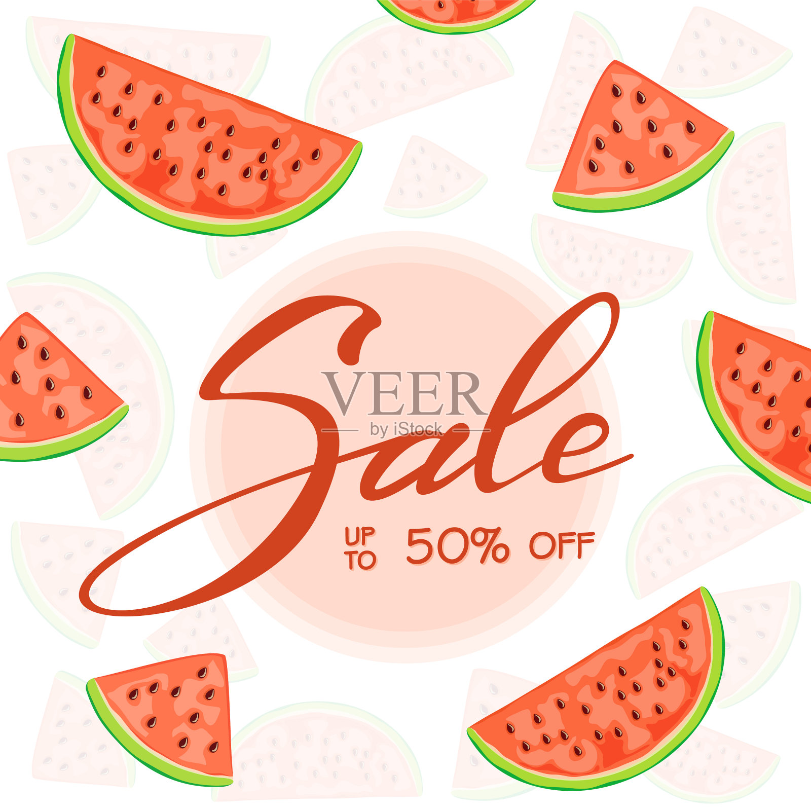 刻字卖西瓜插画图片素材