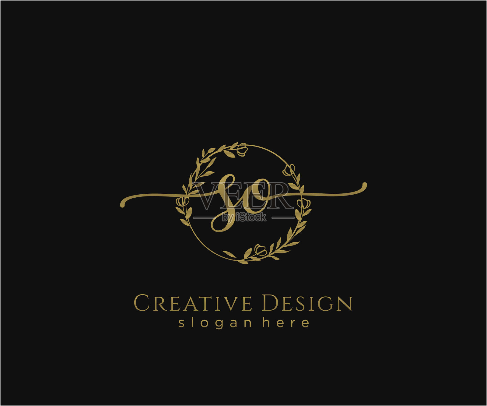 首字母如此美丽而优雅的标志设计插画图片素材