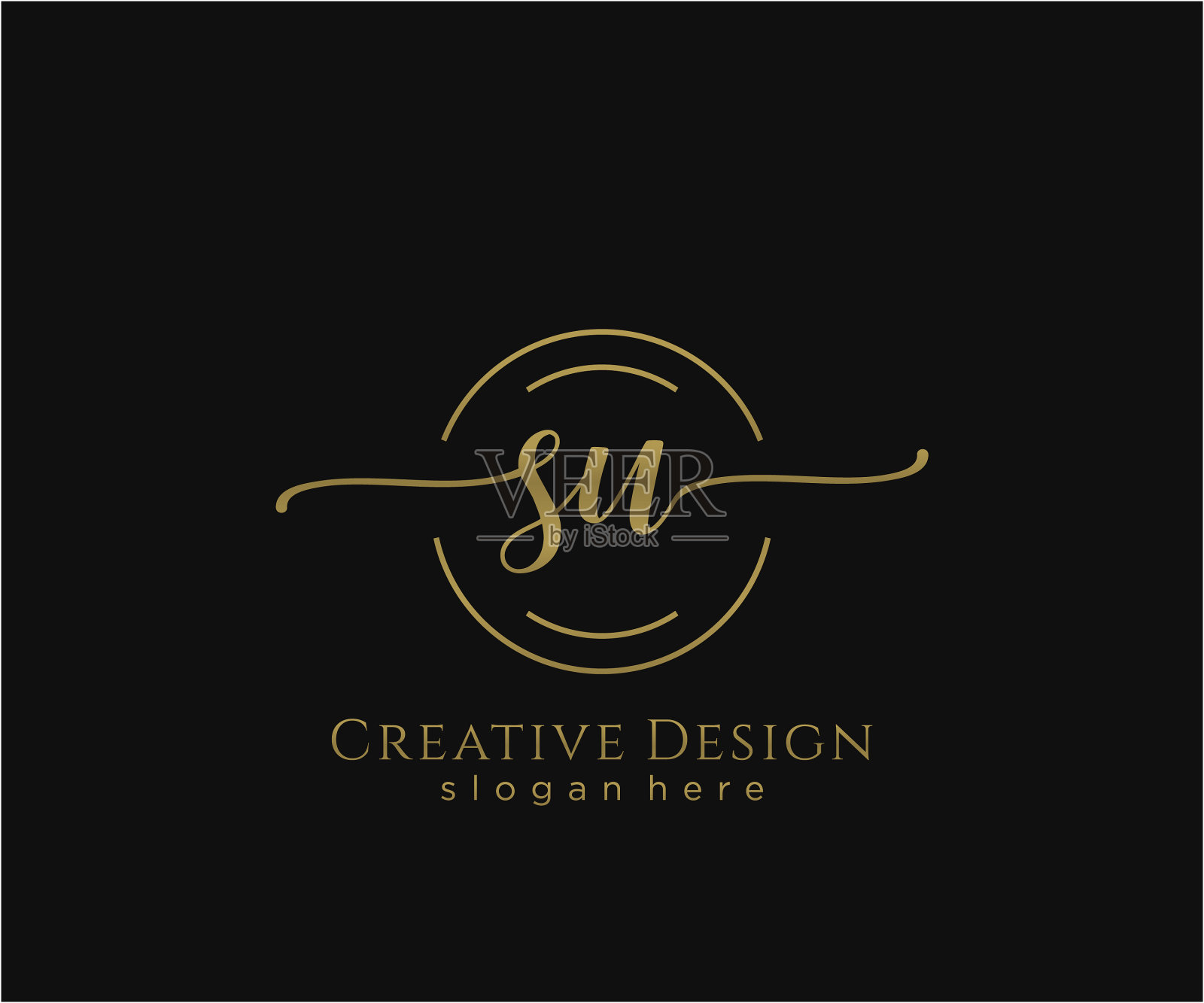 最初的苏美字母和优雅的标志设计插画图片素材