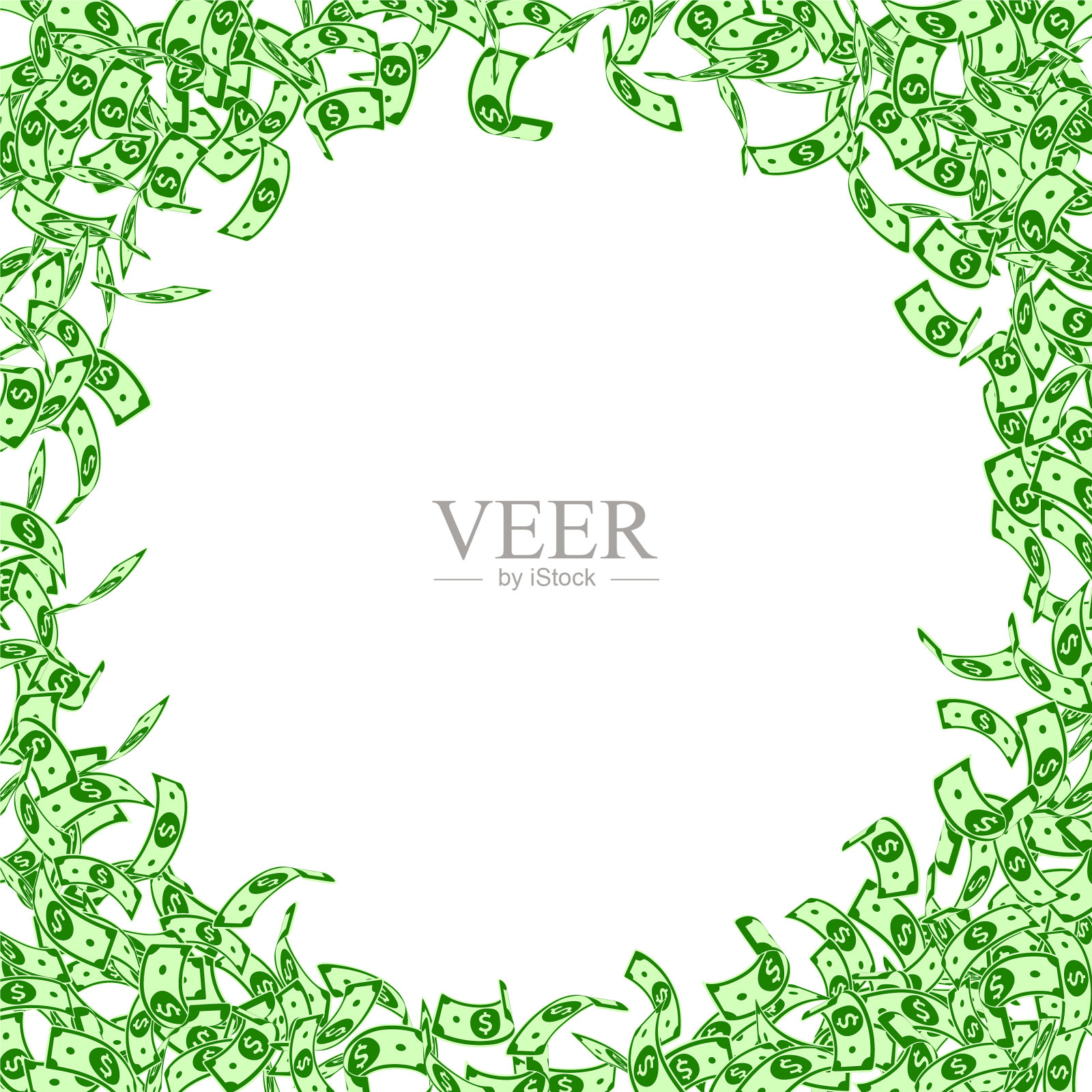 美元纸币落在小美元纸币上插画图片素材