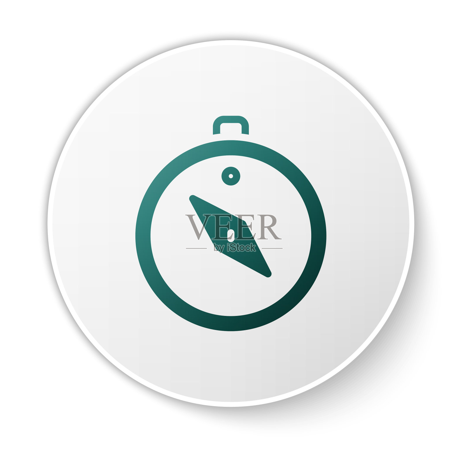 绿色罗盘图标孤立在白色背景上图标素材