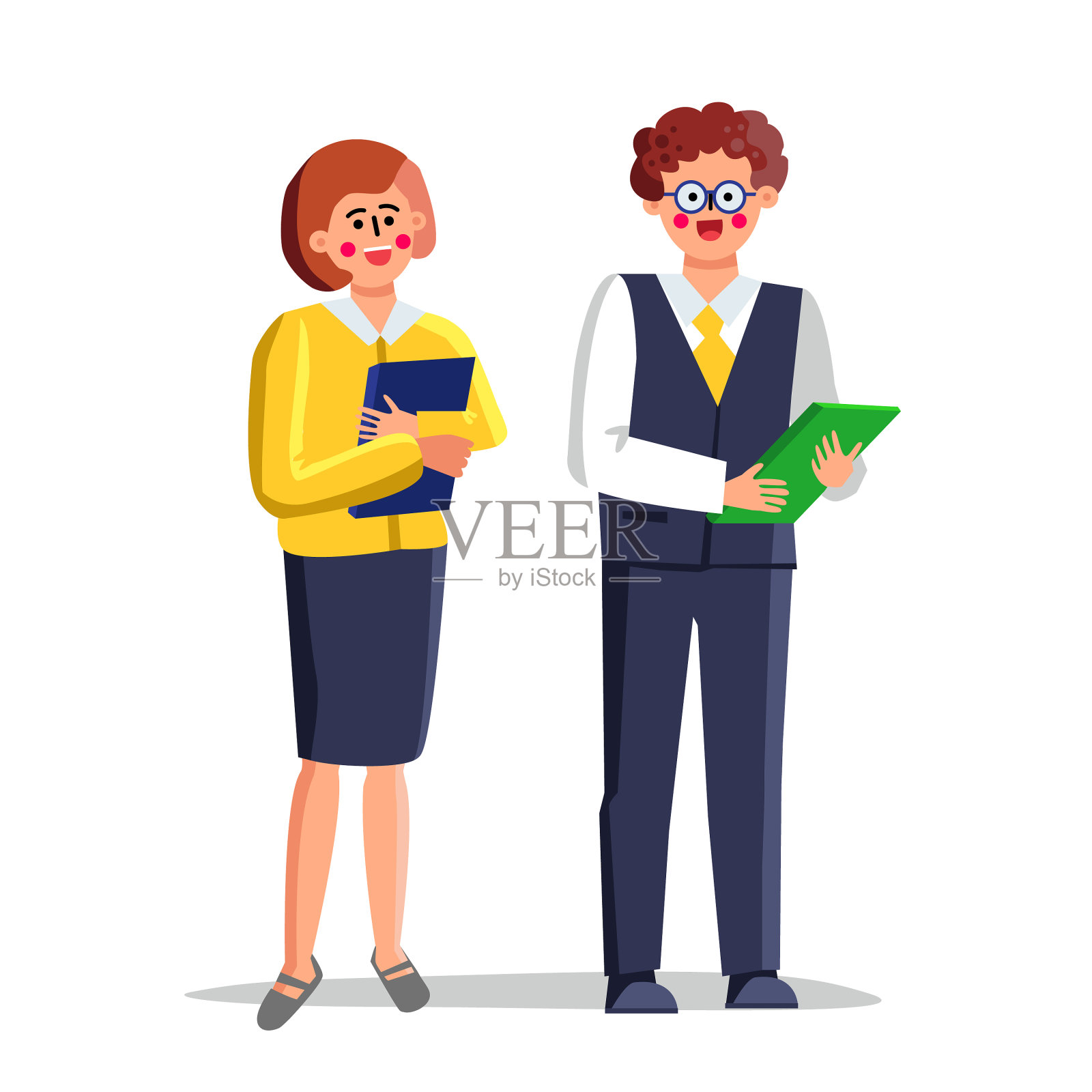 学校的老师男女都有日记设计元素图片