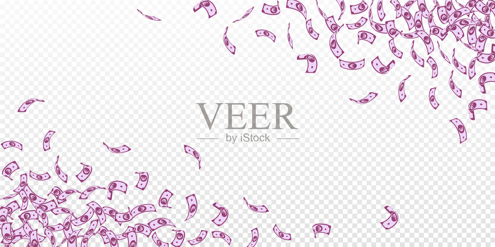 欧盟欧元纸币,欧元小面额纸币插画图片素材