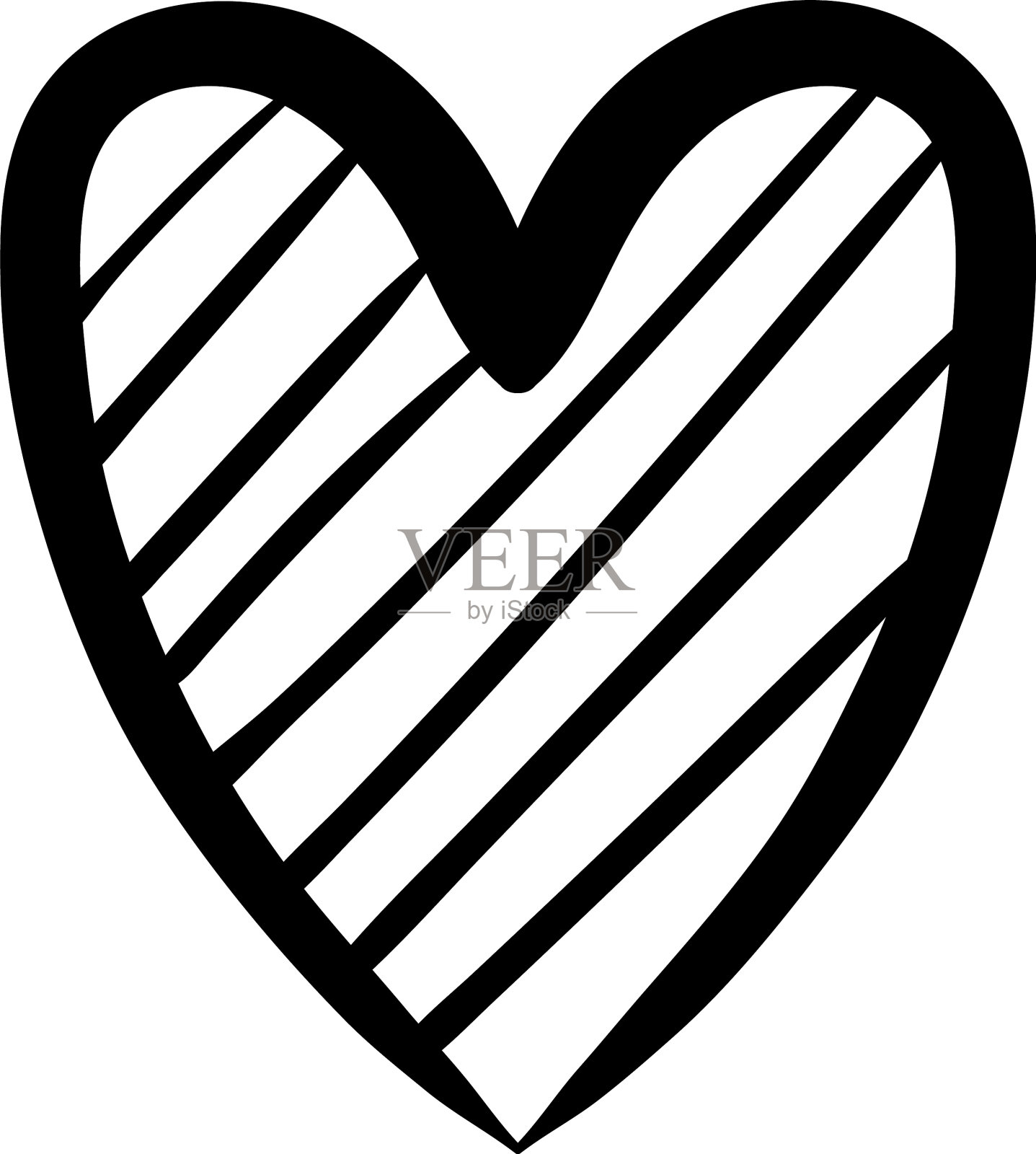 心爱用条纹的作品剪影风格设计元素图片