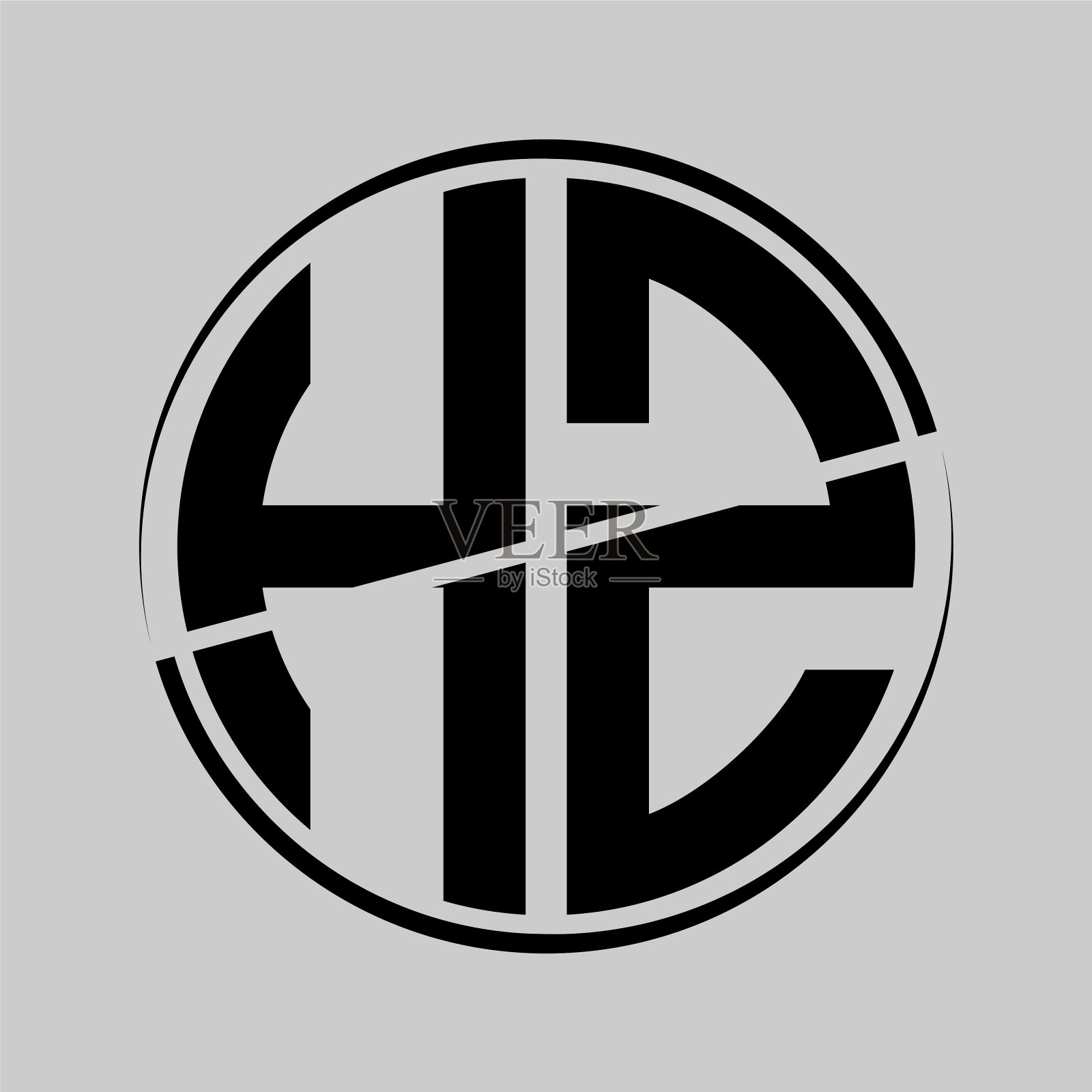 首字母h z呈圆形,中间卵裂插画图片素材