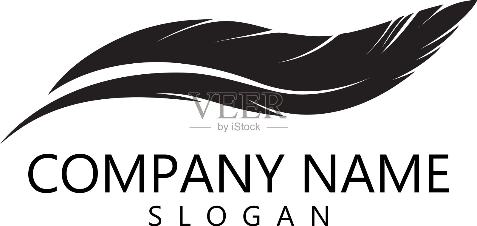 羽毛标志模板插画图片素材