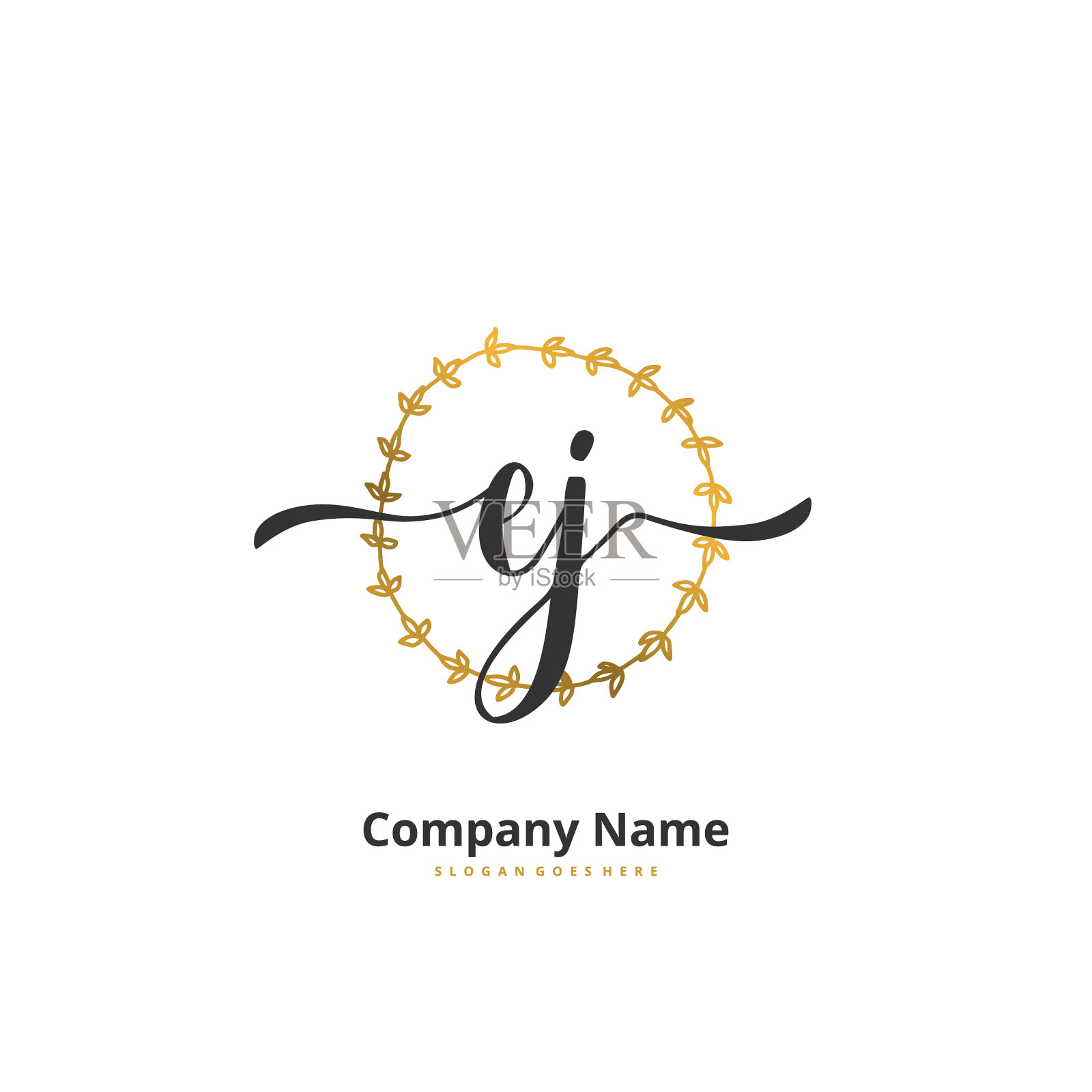 E j E j初始笔迹和签名标志插画图片素材