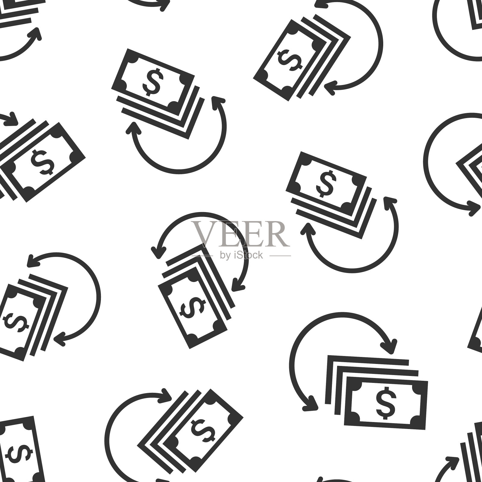 收入率增加图标在扁平式金融插画图片素材