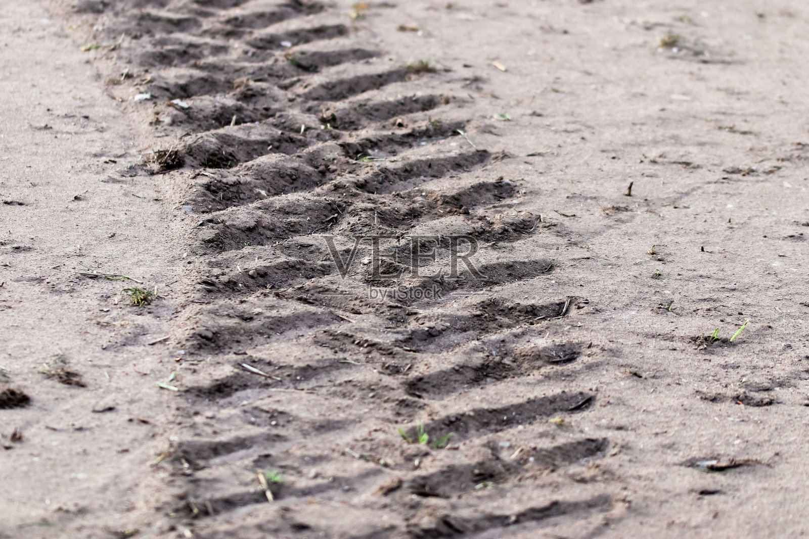 详细的近距离观察干旱的农业土地与轮胎痕迹在高分辨率照片摄影图片