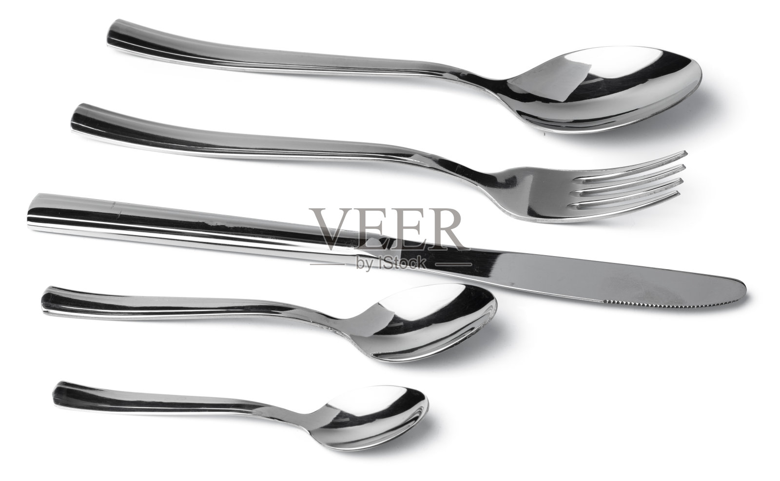 一套餐具孤立在白色背景照片摄影图片