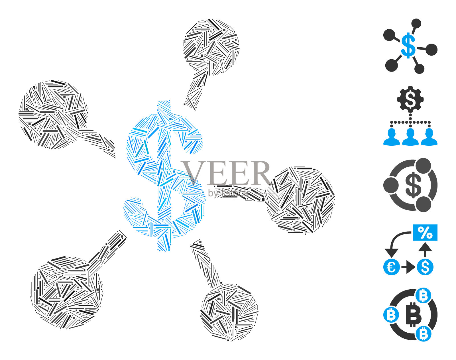 线拼贴钱发射图标插画图片素材