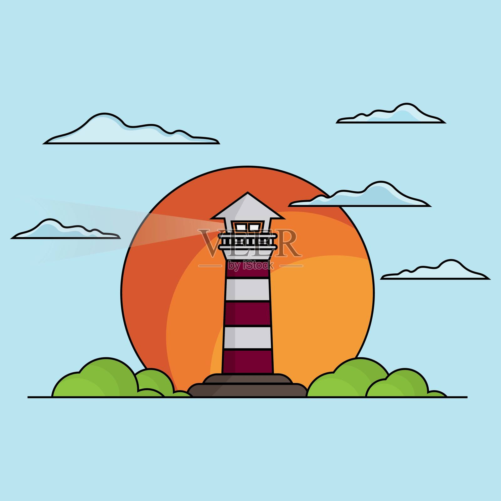 灯塔向量插画图片素材