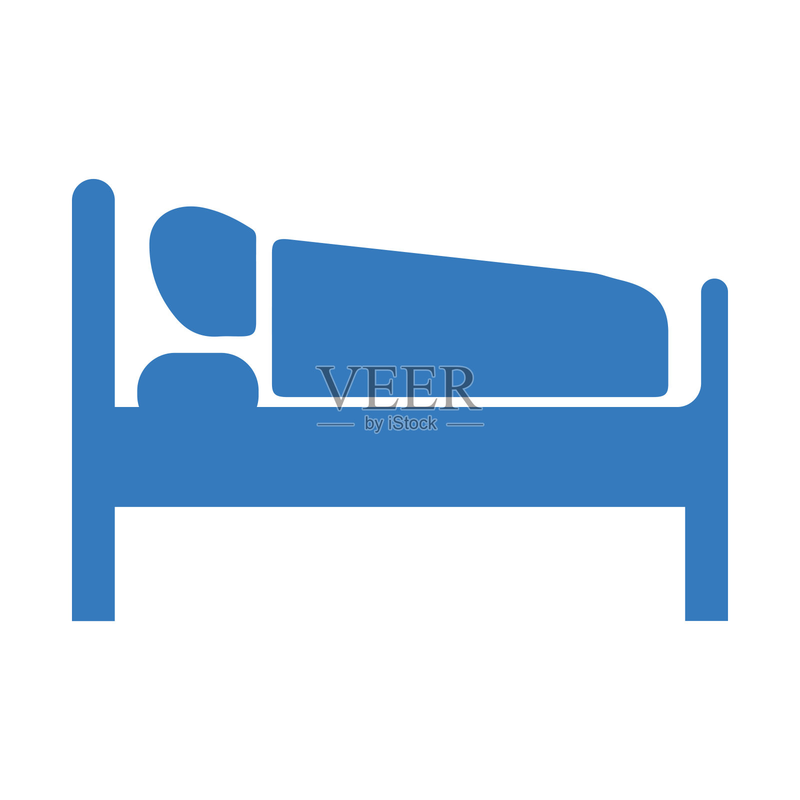 休息或睡觉床图标插画图片素材