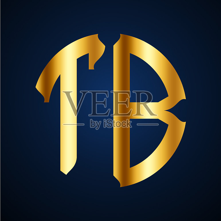 首字母圆形,优雅的金色插画图片素材