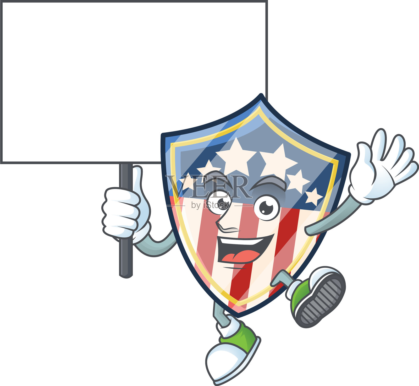 一个图片复古盾徽章美国板插画图片素材