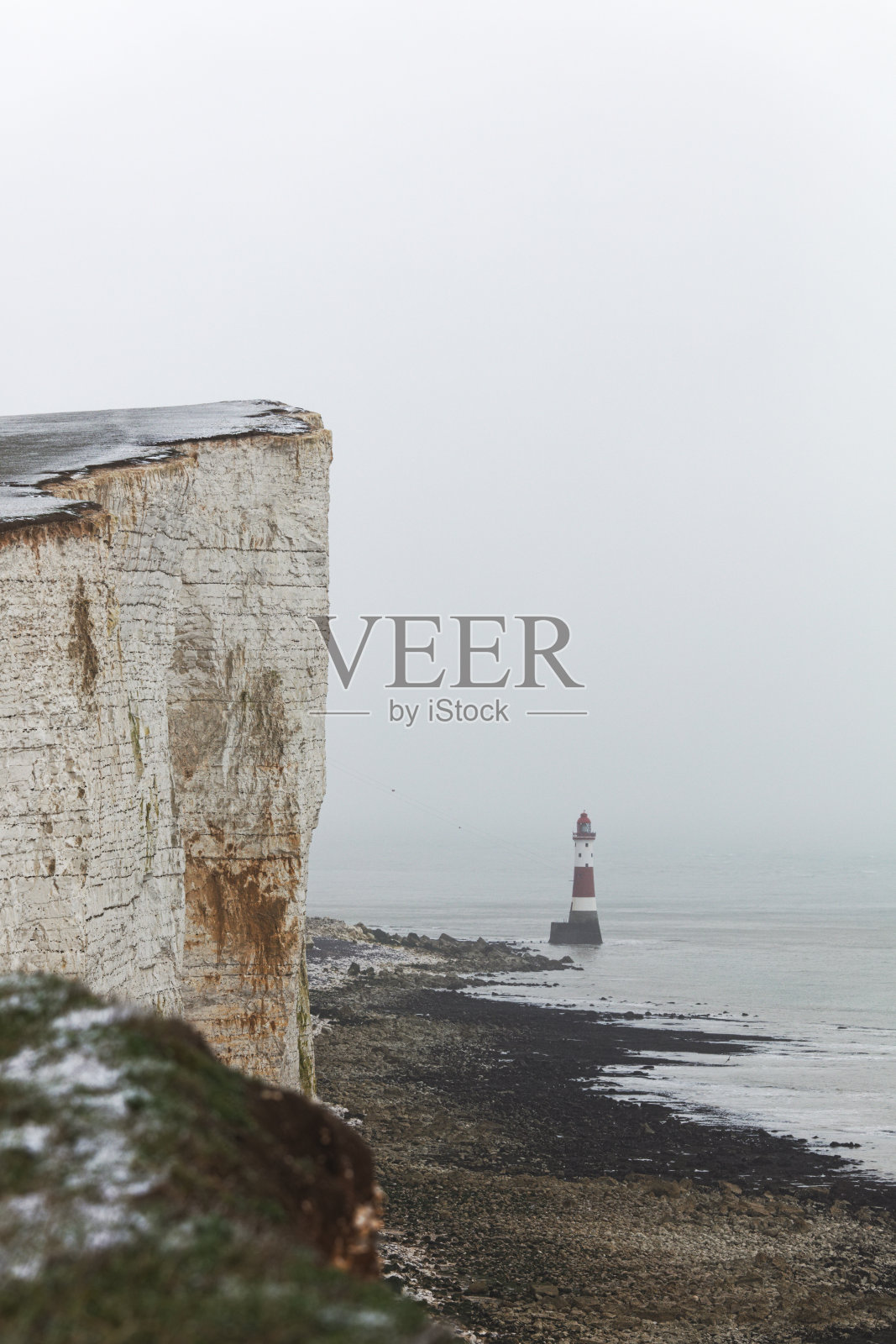 东苏塞克斯的滩头灯塔照片摄影图片