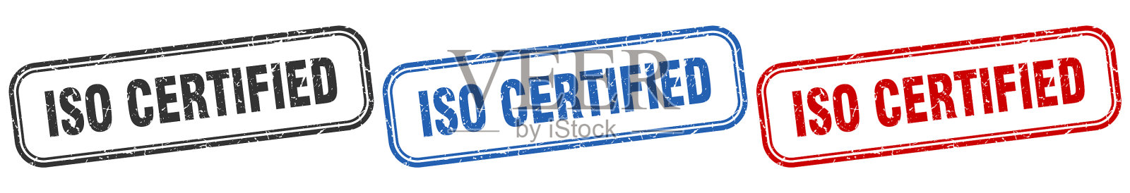 Iso认证的正方形隔离符号集插画图片素材