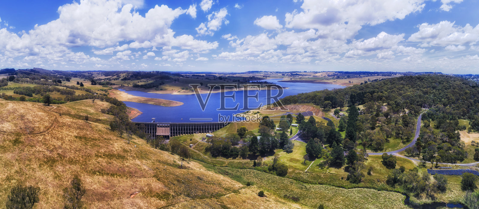 D Oberon Dam pan湖照片摄影图片