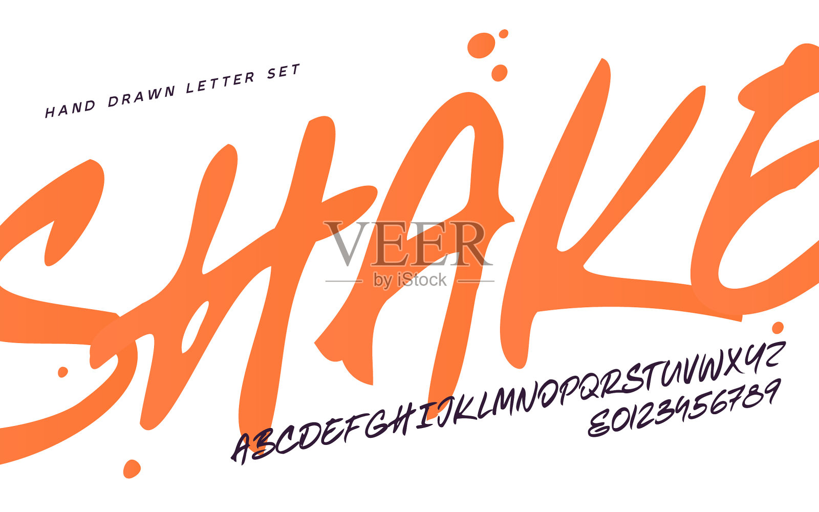 手绘表达书法字母设计元素图片