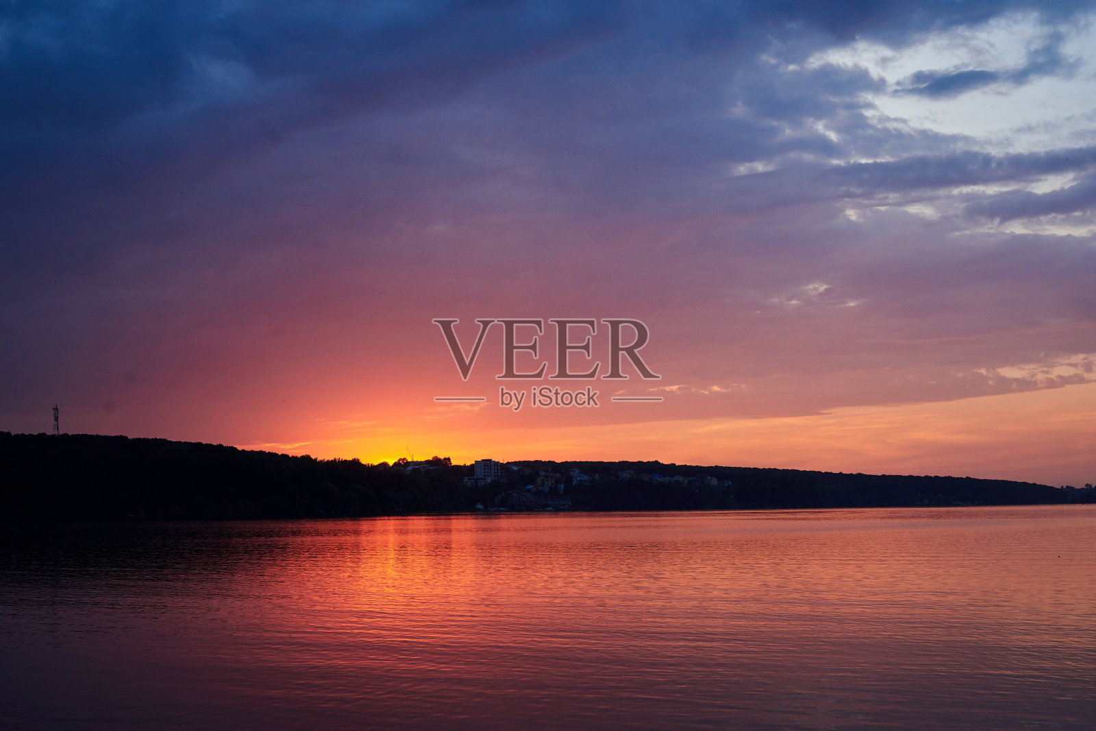 落日湖照片摄影图片