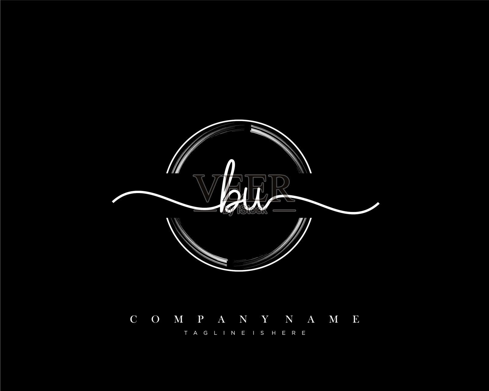 卜最初的书法极简几何标志插画图片素材