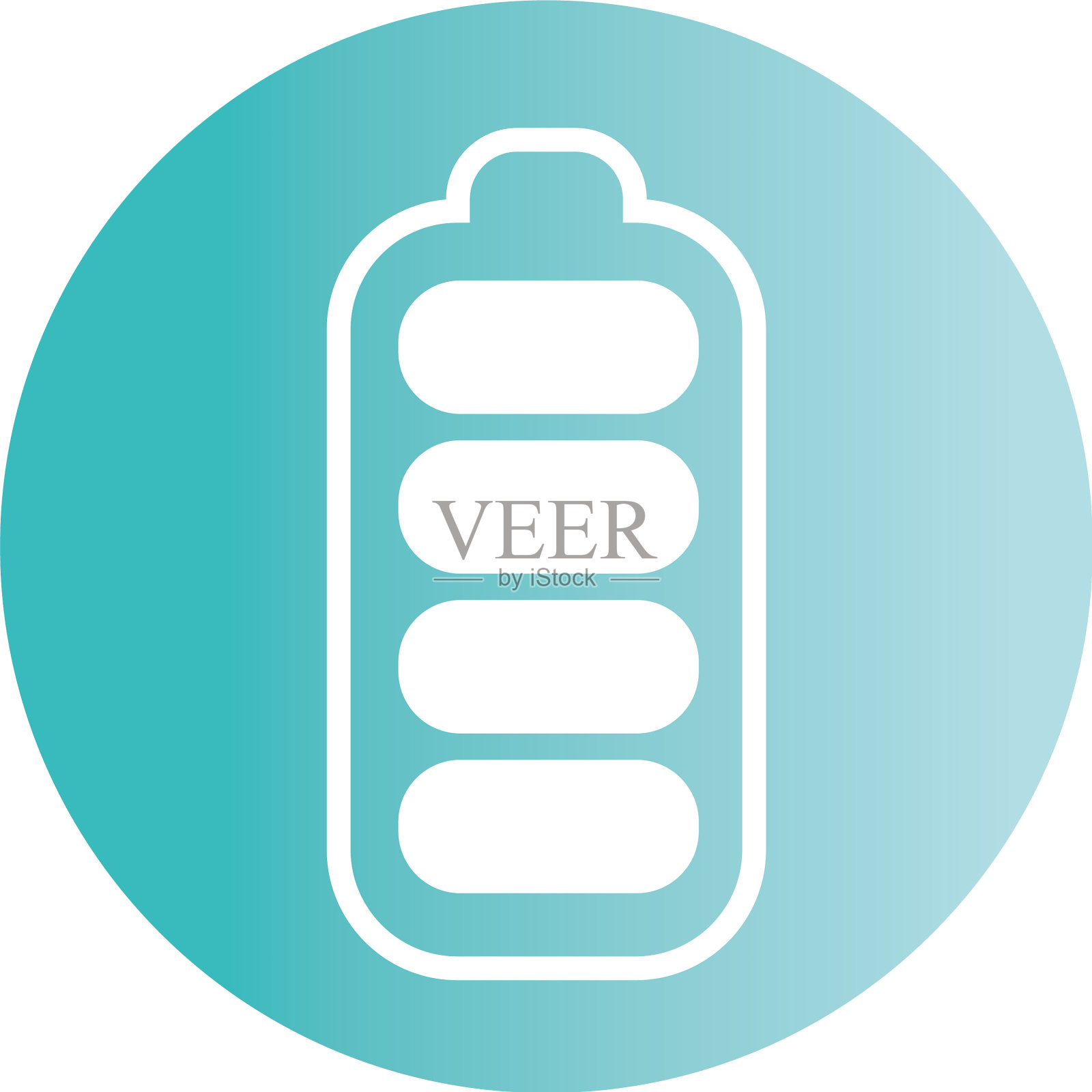 电池按钮图标上的白色背景设计元素图片