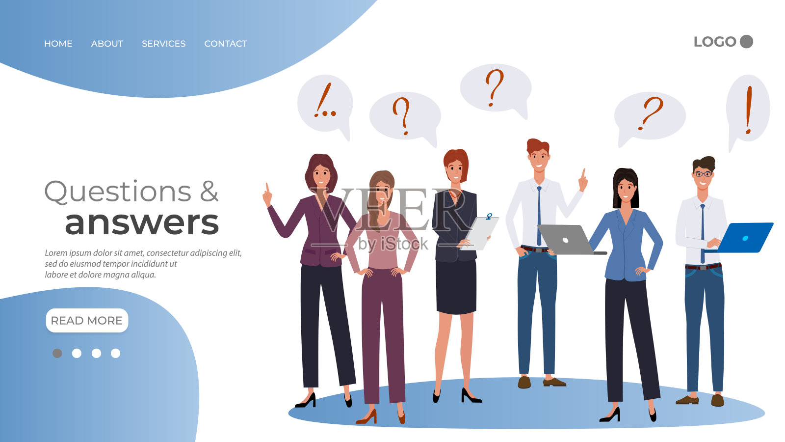 人们互相问问题插画图片素材