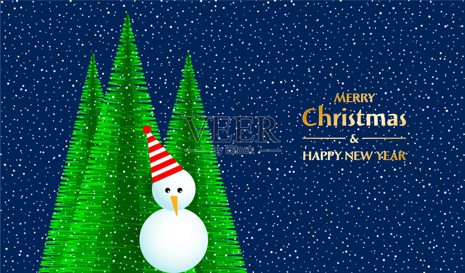 圣诞卡和新年贺卡插画图片素材