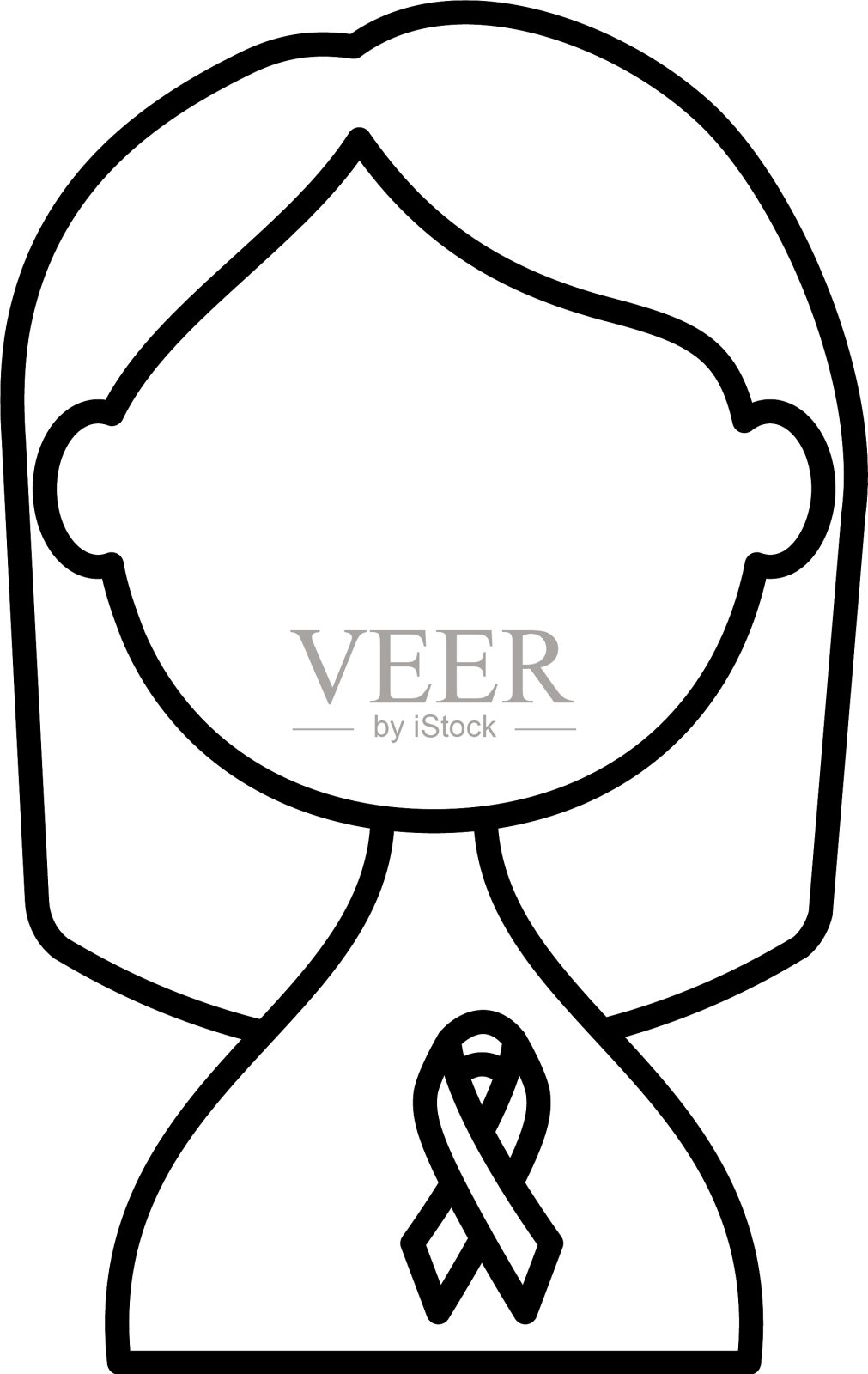 阿凡达女性乳腺癌丝带图标线设计元素图片