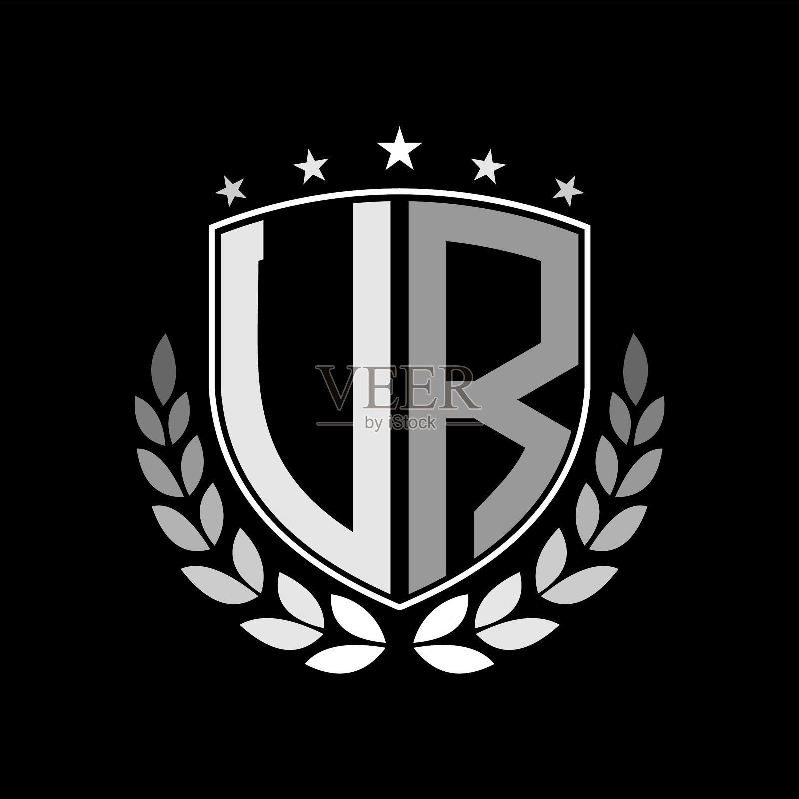 首字母灵感字母你的标志盾徽章插画图片素材