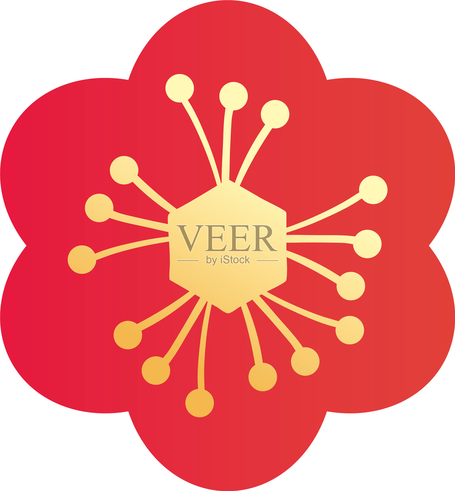 中国花卉渐变风格图标设计设计元素图片