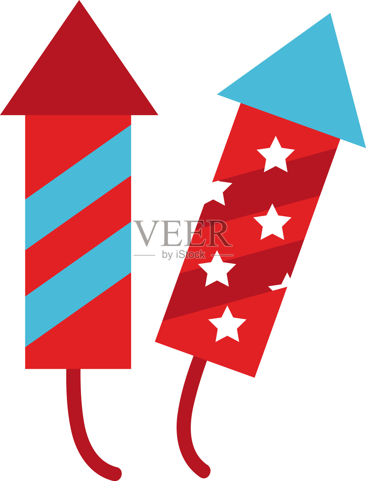 烟花火箭风格的图标设计元素图片