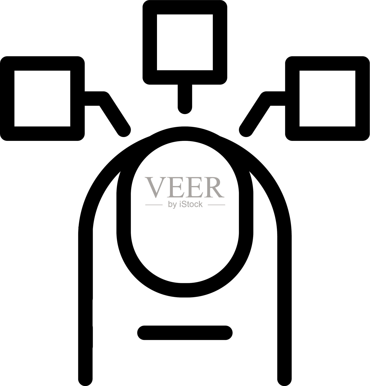 手指安全图标轮廓风格图标素材