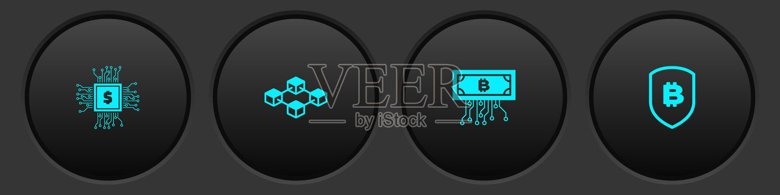 集美元区块链处理器芯片图标素材