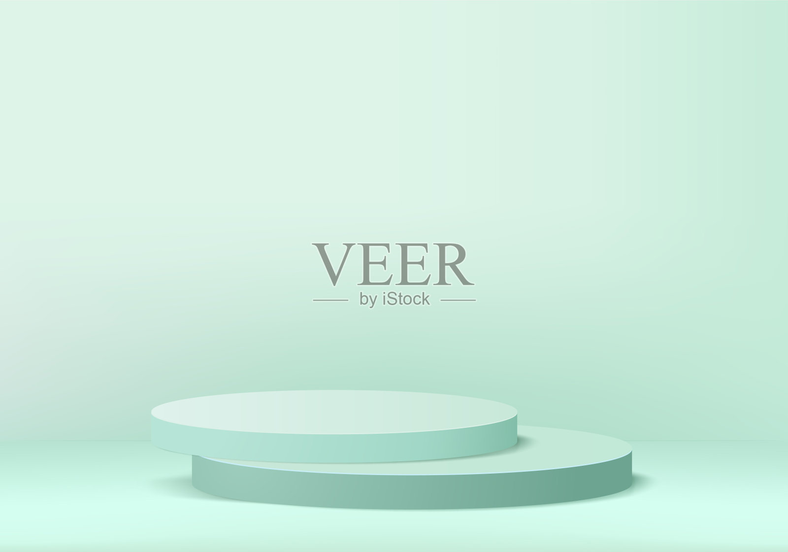 3d背景产品最小的平台场景与几何平台。背景矢量3d渲染平台。站着展示化妆品。舞台展示基座上的现代工作室绿色粉彩插画图片素材